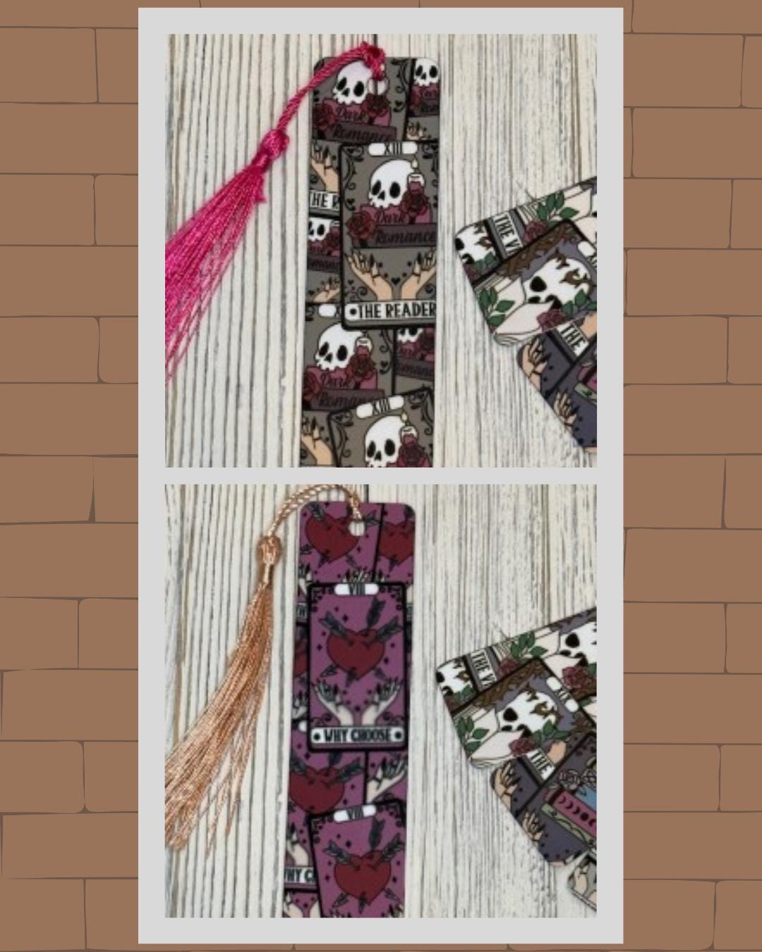 Dark Romance Tarot Metal Bookmark: Booktok Reader Gift