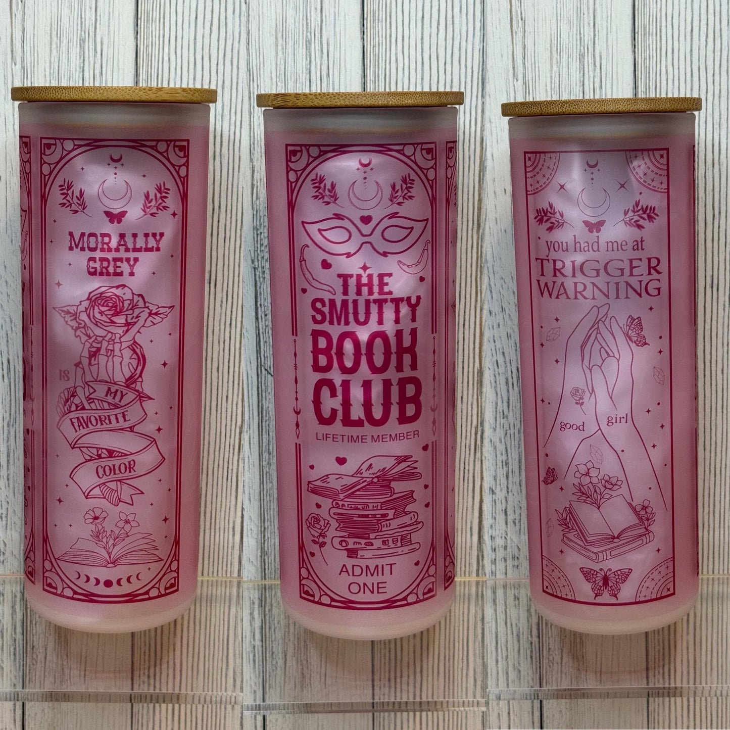 Smutty Book Club Glass Cup: Iced Coffee, Tea & Wine