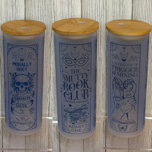 Smutty Book Club Glass Cup: Iced Coffee, Tea & Wine