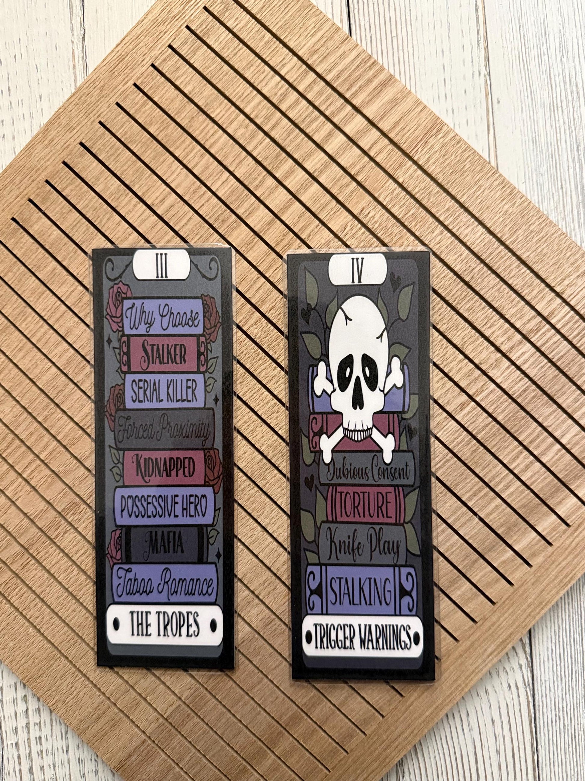 Dark Romance Tarot Card Bookmarks: Laminated Book Lover Gift