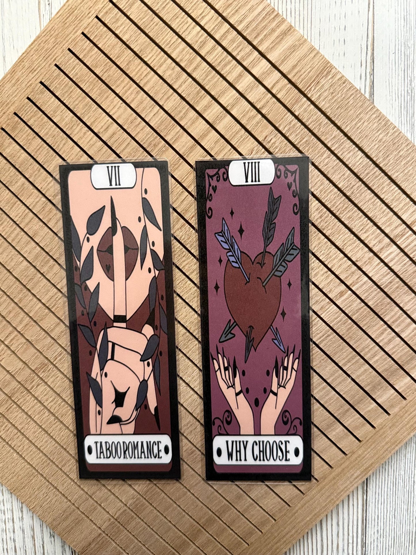 Dark Romance Tarot Card Bookmarks: Laminated Book Lover Gift