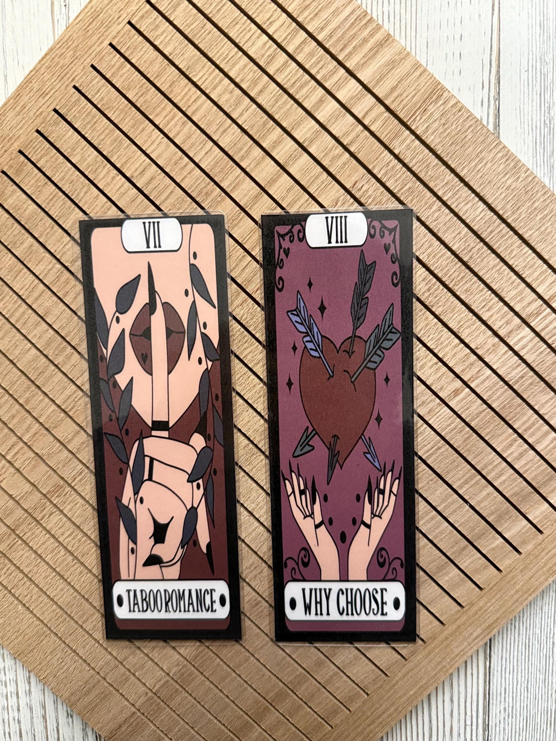Dark Romance Tarot Card Bookmarks: Laminated Book Lover Gift