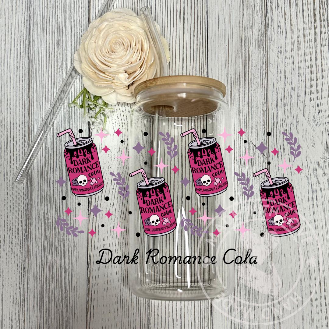 Bookish Glass Can Cup: Dark Romance Cola Design