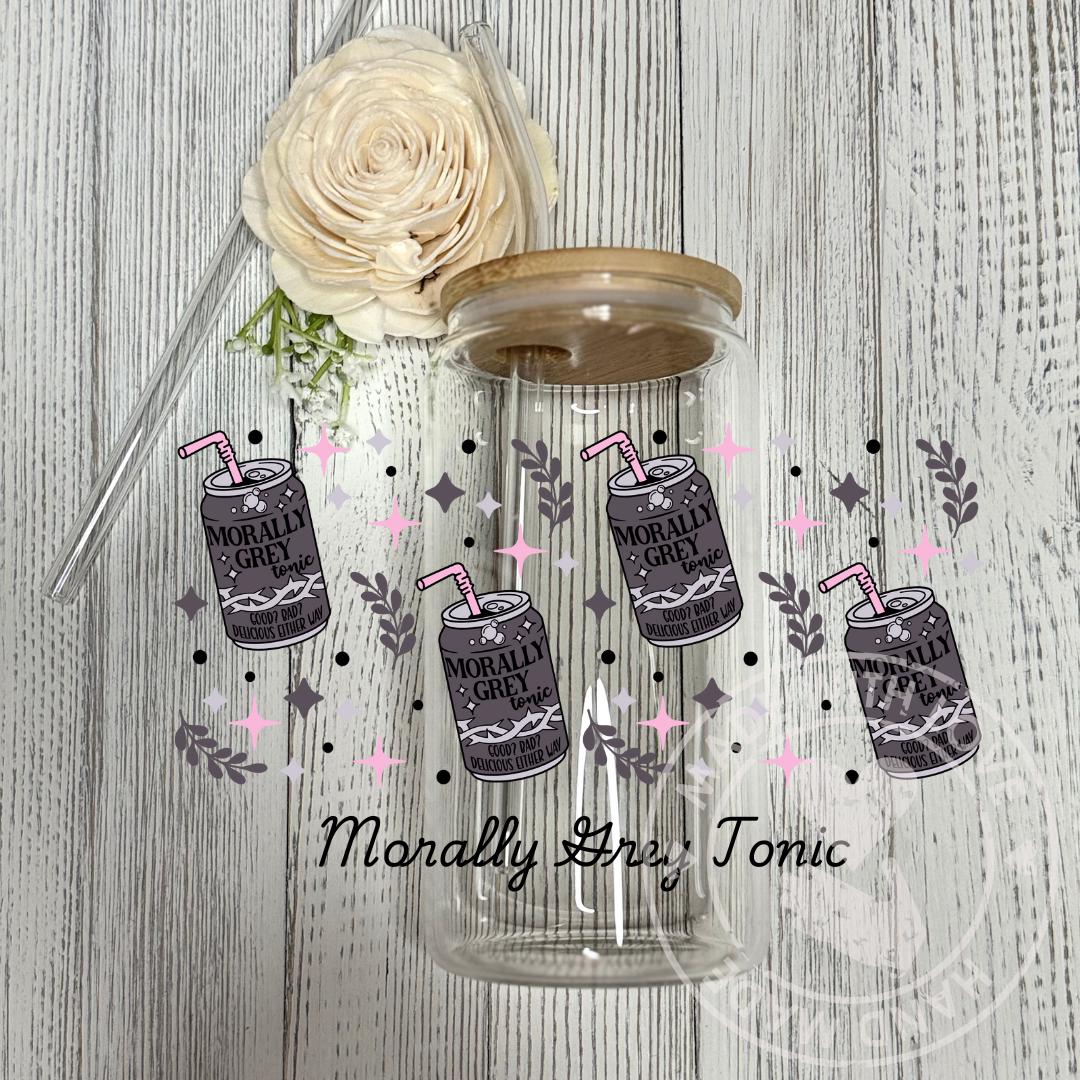 Bookish Glass Can Cup: Dark Romance Cola Design