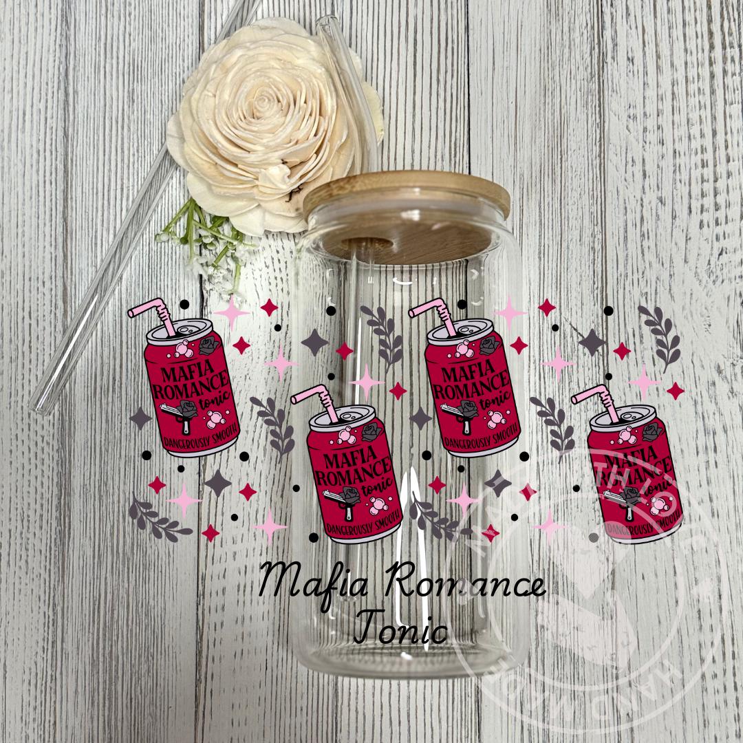 Bookish Glass Can Cup: Dark Romance Cola Design