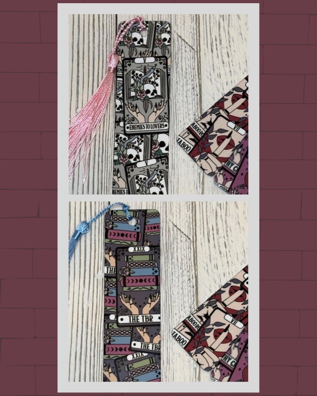 Dark Romance Tarot Metal Bookmark: Booktok Reader Gift