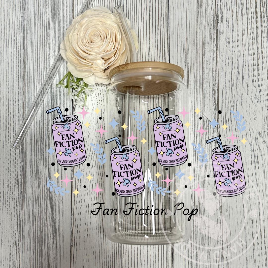 Bookish Glass Can Cup: Romance Reader Gift, Plot Twist Pop