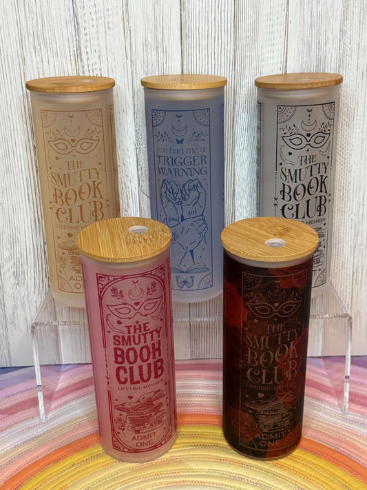 Smutty Book Club Glass Cup: Iced Coffee, Tea & Wine