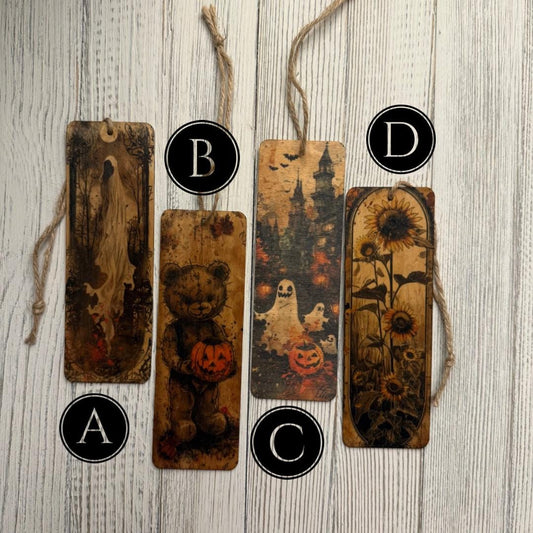 Handmade Gothic Wooden Bookmark: Spooky Halloween Reader Gift
