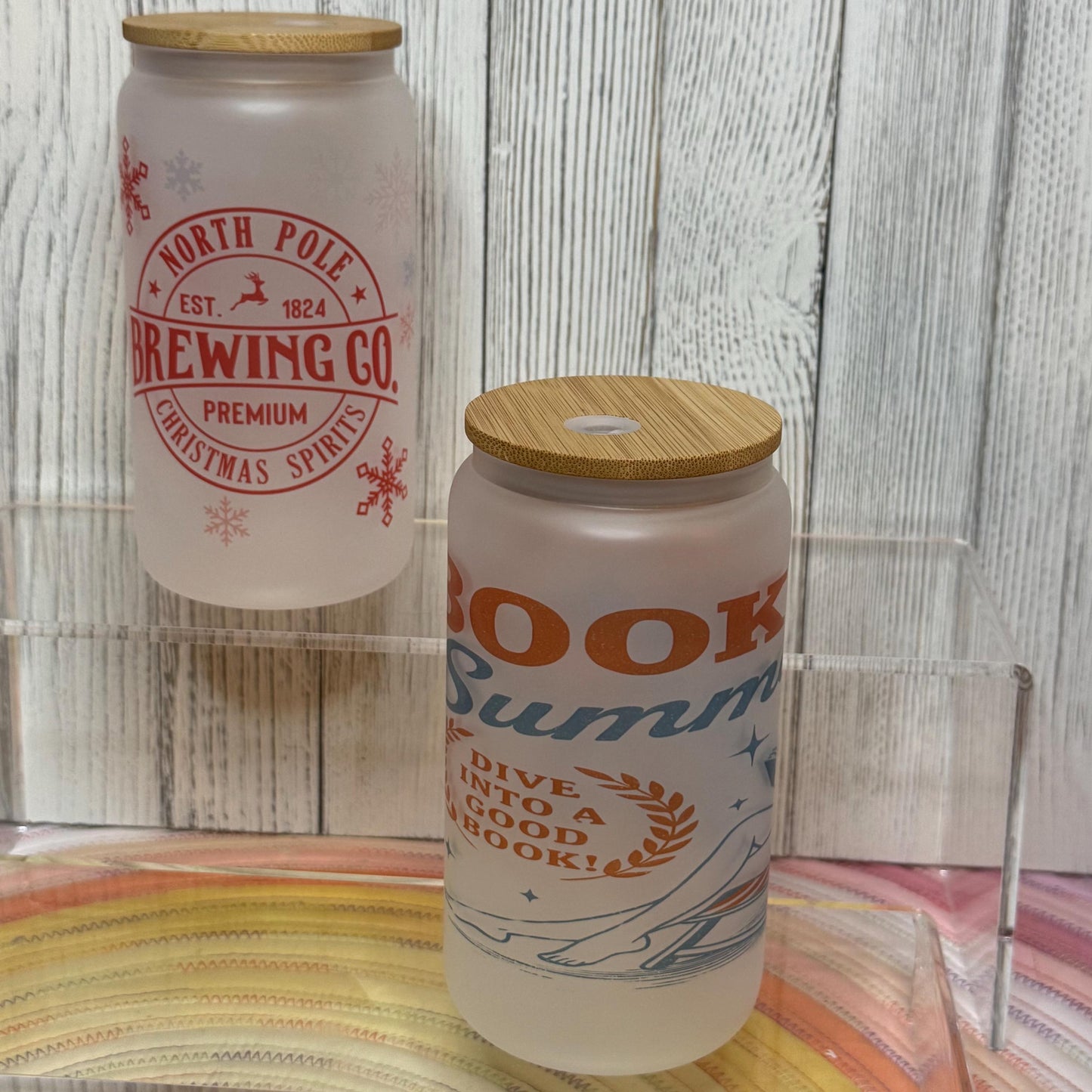 Bookish Frosted Glass Cups – Smutty, Spicy, and Sweet